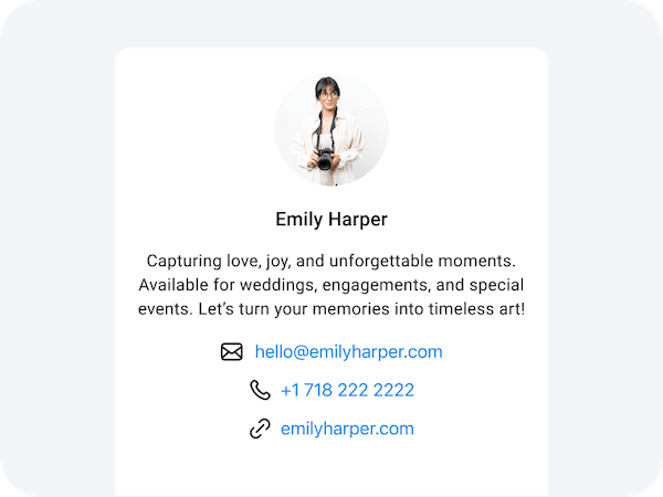 Branded profile card